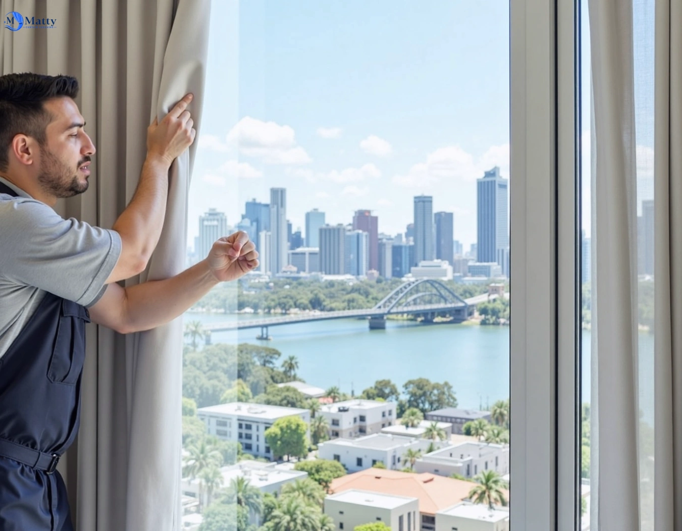 Professional curtain steam cleaning service russell-lea-nsw QLD by Matty Curtain Cleaning